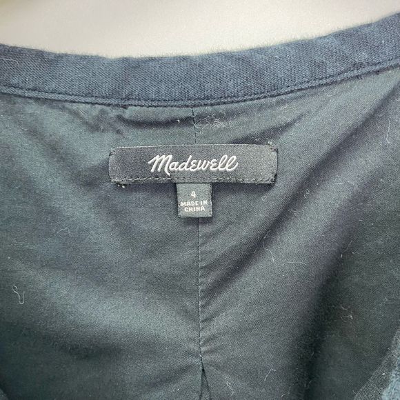 Madewell Sleeveless SunCoast Embroidered Navy Dark Blue Dress Size 4 - Picture 5 of 7